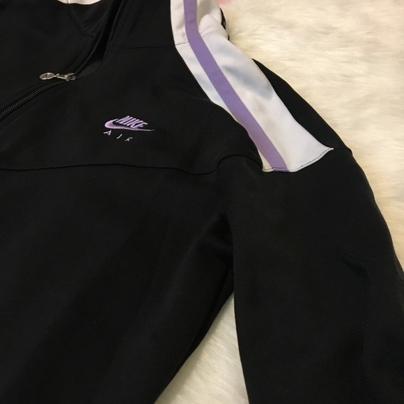 Nike Air | Black Purple Accents Zip Up Thin Jacket - Picture 3 of 7